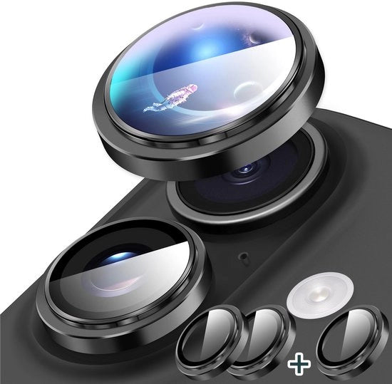 Protettore di Lente HD Vetro per iPhone 16/16 Plus - Cassetta in Alluminio - Resistente allo Shock - Antiscivolo - Protezione Ampliata