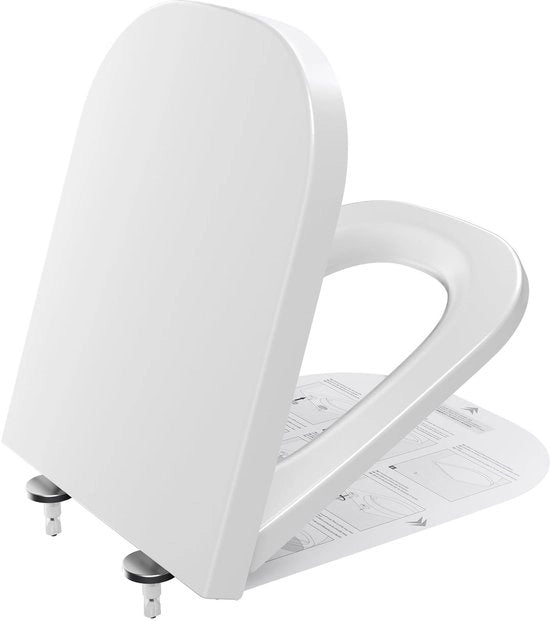 Toilet zitting quadrata con chiusura automatica, chiusura softclose, toilet zitting bianca, toilet zitting, toilet zitting per famiglie, toilet zitting con funzione di sgancio rapido, toilet zitting quadrata