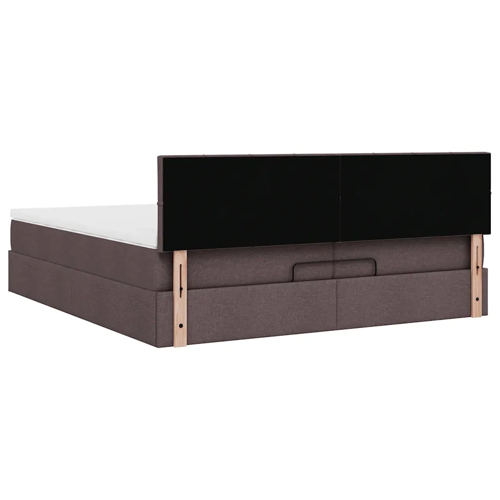 Struttura Letto Pouf con Materassi 200x200 cm in Tessuto 3312336