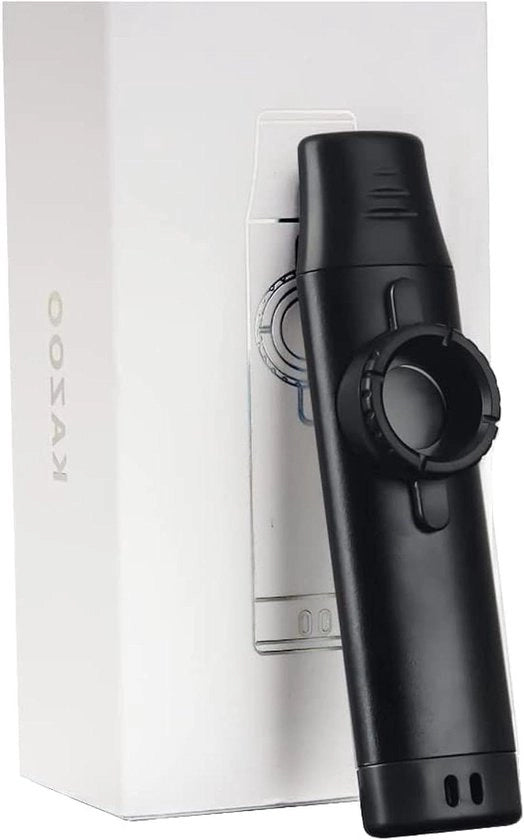 Kazoo in lega di alluminio con membrana di flauto regolabile per musicisti bambini/adulti (nero)