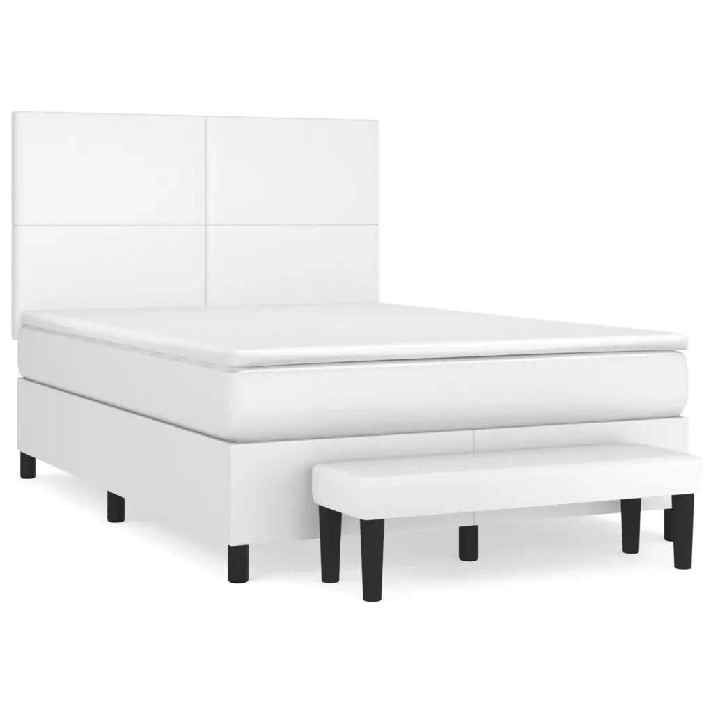 Giroletto a Molle con Materasso Bianco 140x190 cm in Similpelle 3137540
