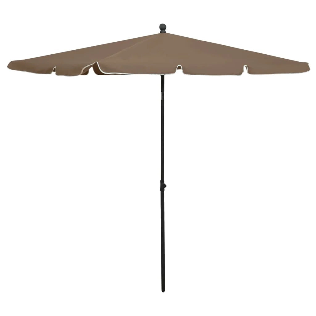 Ombrellone da giardino con palo 210 x 140 cm tortora 02_0008329