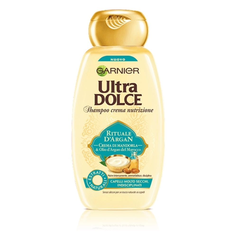 Kit garnier ultra dolce rituale d'argan shampoo balsamo e crema disciplinare
