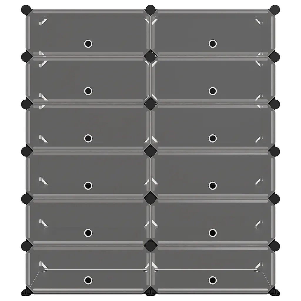 Scarpiera-Scaffale per scarpe Nera 94,5x36,5x106 cm in PP