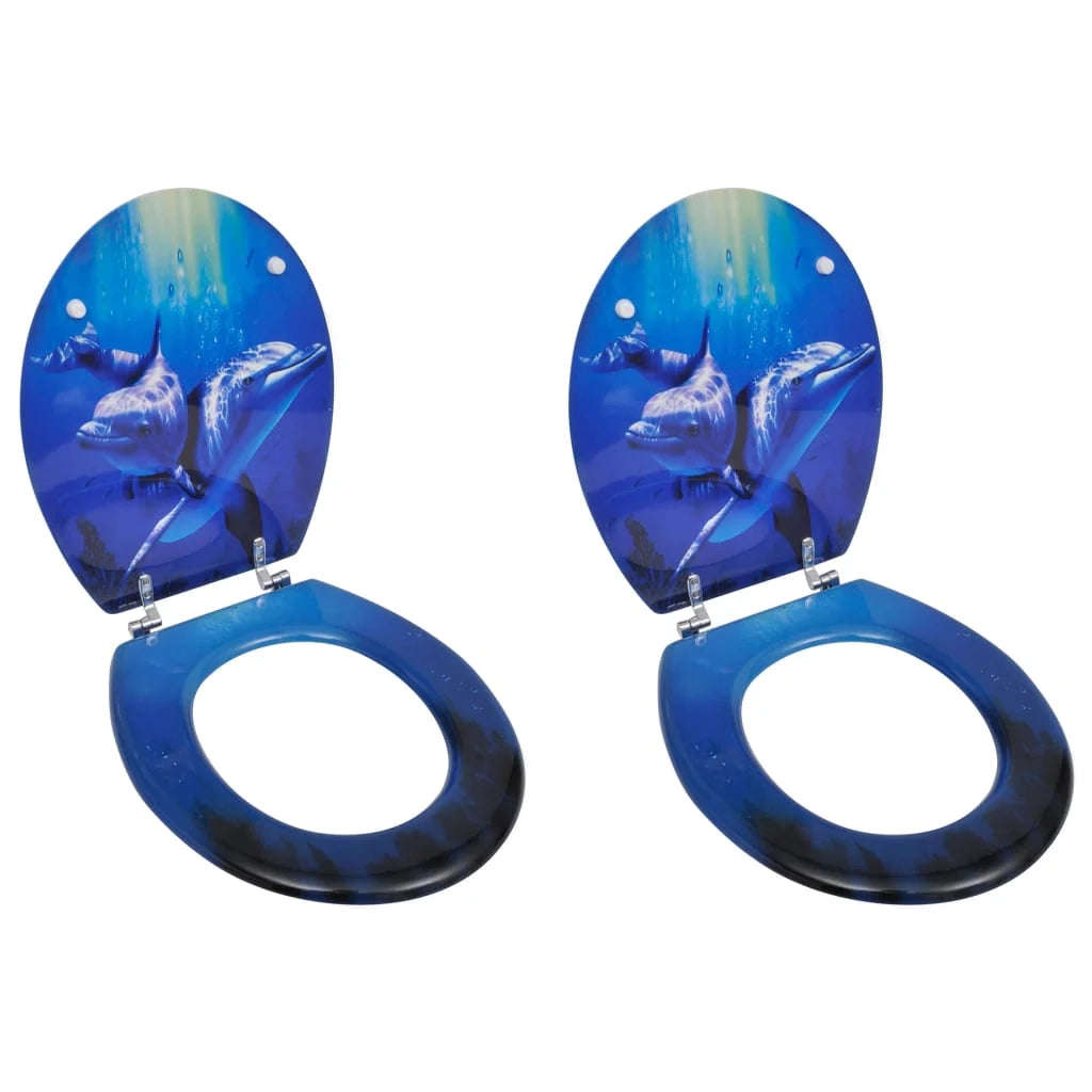 Set di due sedili per WC con coperchio in MDF design Dolphin 02_0002949