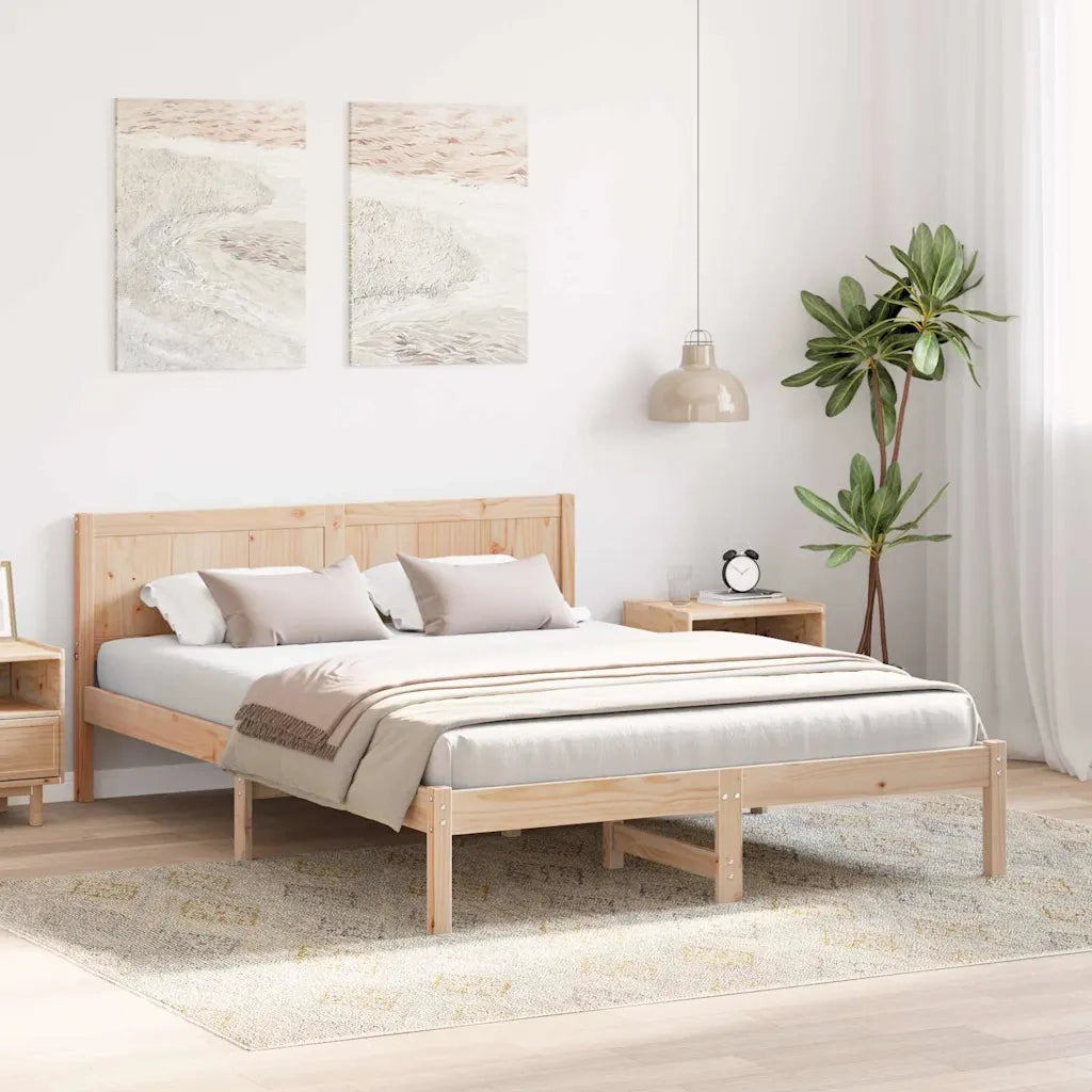 Struttura del letto-Giroletto Marrone 140 x 200 cm Legno massello di pino 749563