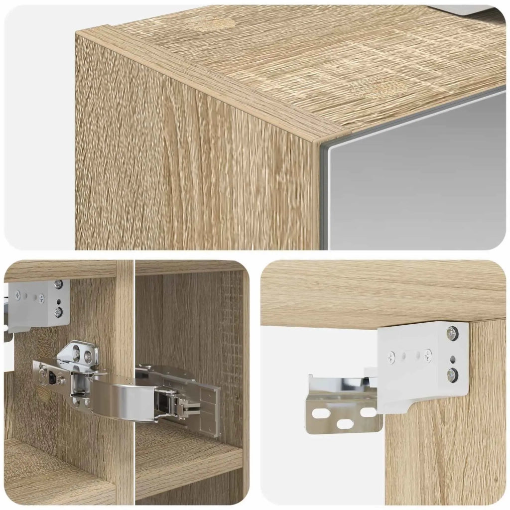 Mobiletto per specchio da bagno Rovere Sonoma 60 x 14,5 x 50 cm