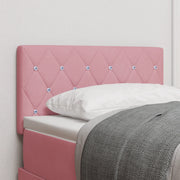 Testiera  con bottoni in cristallo tufted rosa 80 cm in velluto