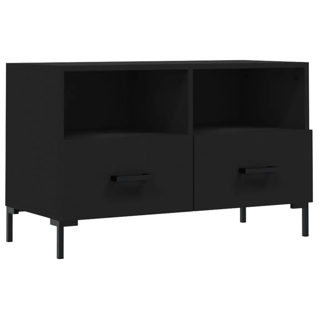 Mobile Porta TV Nero 80x36x50 cm in Legno Multistrato 828973