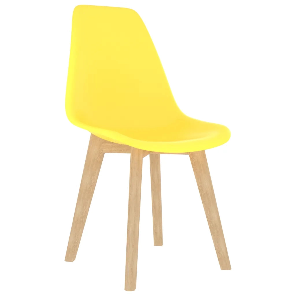 Sedie da Pranzo 6 pz Gialle in Plastica 289118