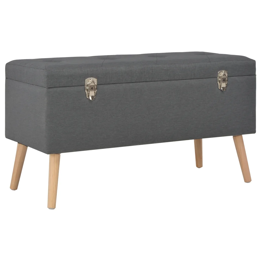 Sgabelli con Contenitore 3 pz in Tessuto Grigio Scuro 247526