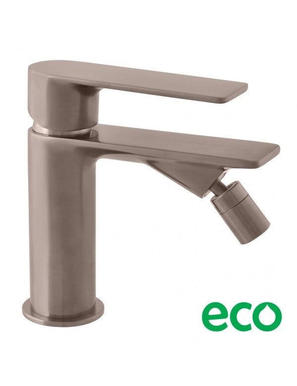 NIL miscelatore bidet freestanding in ottone grigio metallo spazzolato senza sifone
