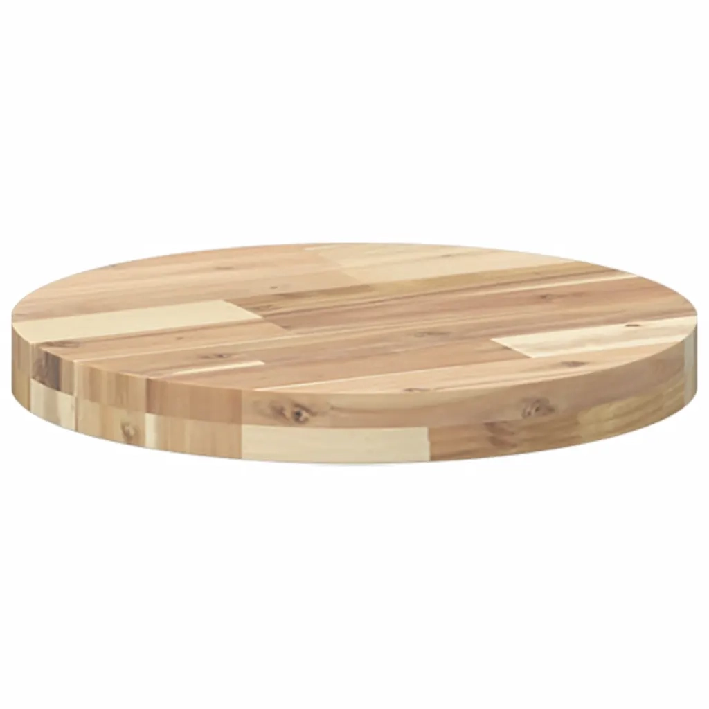 Piano Tavolo | Superficie Tavolo | Piano Scrivania Rotondo ?40x4 cm in Legno Massello di Acacia