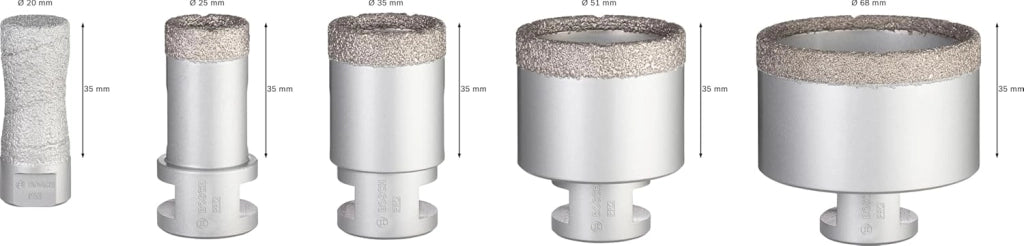 Bosch Professional Set da 5 pz. di punte diamantate a secco Dry Speed Best for Ceramic (per ceramica, accessorio per smerigliatrice angolare)