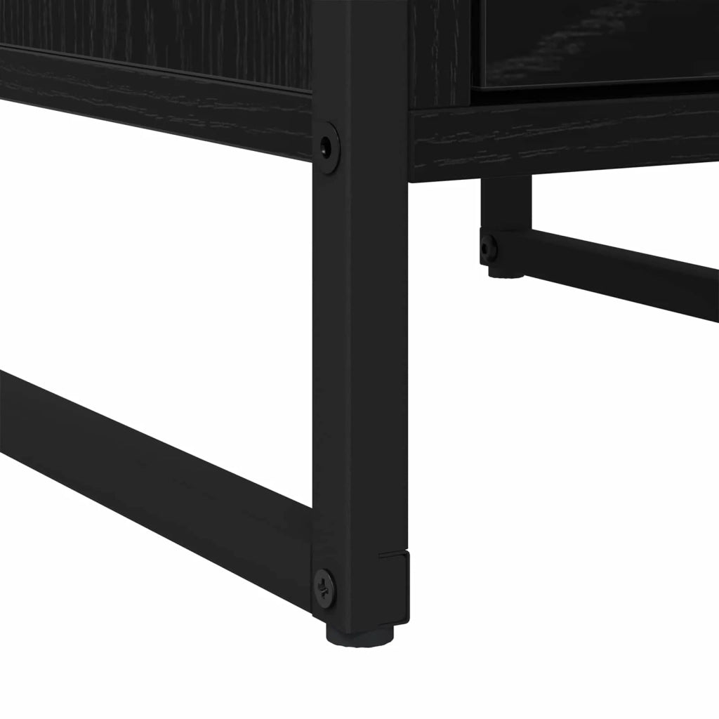 Comodino Rovere Nero 39,5 x 30 x 50 cm Legno multistrato