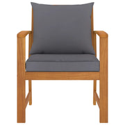 Sedie da Giardino e Cuscini Grigio Scuro 2 pz Massello Acacia 311832