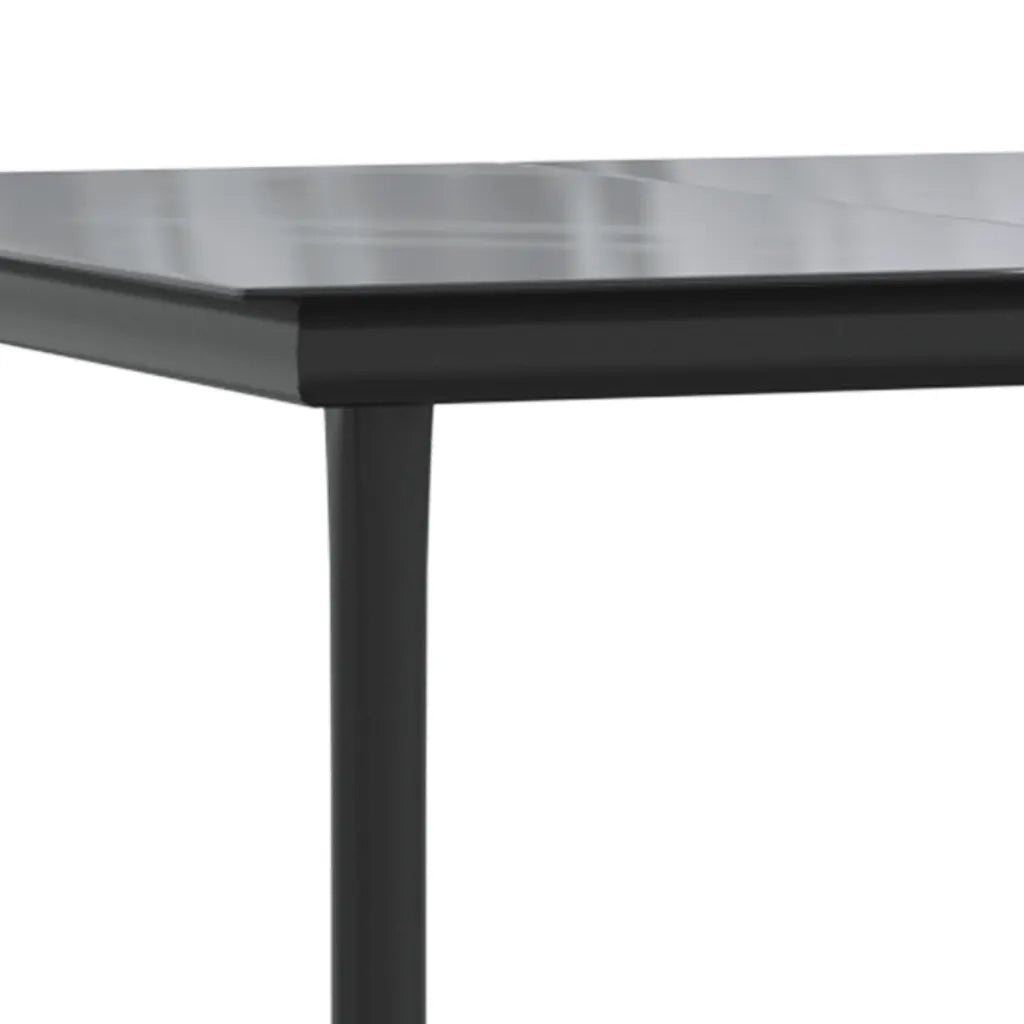Set da Pranzo da Giardino 5 pz Nero con Cuscini in Polyrattan 3213158