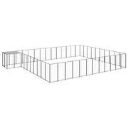 Recinto per animali da esterno per cani 37,51 m² acciaio nero 02_0000529