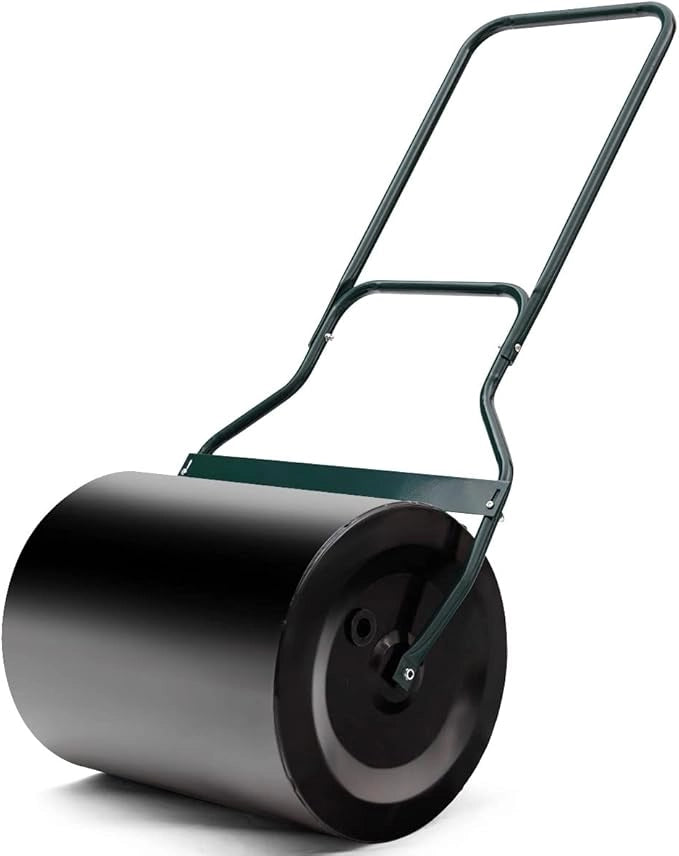 Rullo da Giardino, Rullo per Prato con Manico a Forma di U e Tappo Rimovibile, Rullo Riempibile con Acqua e Sabbia,Larghezza 50 cm, Diametro: 40 cm, Volume Vano 60 L