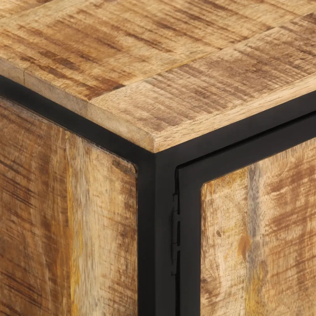 Tavolino da Salotto 80x50x40 cm Legno Massello di Mango Grezzo 374065