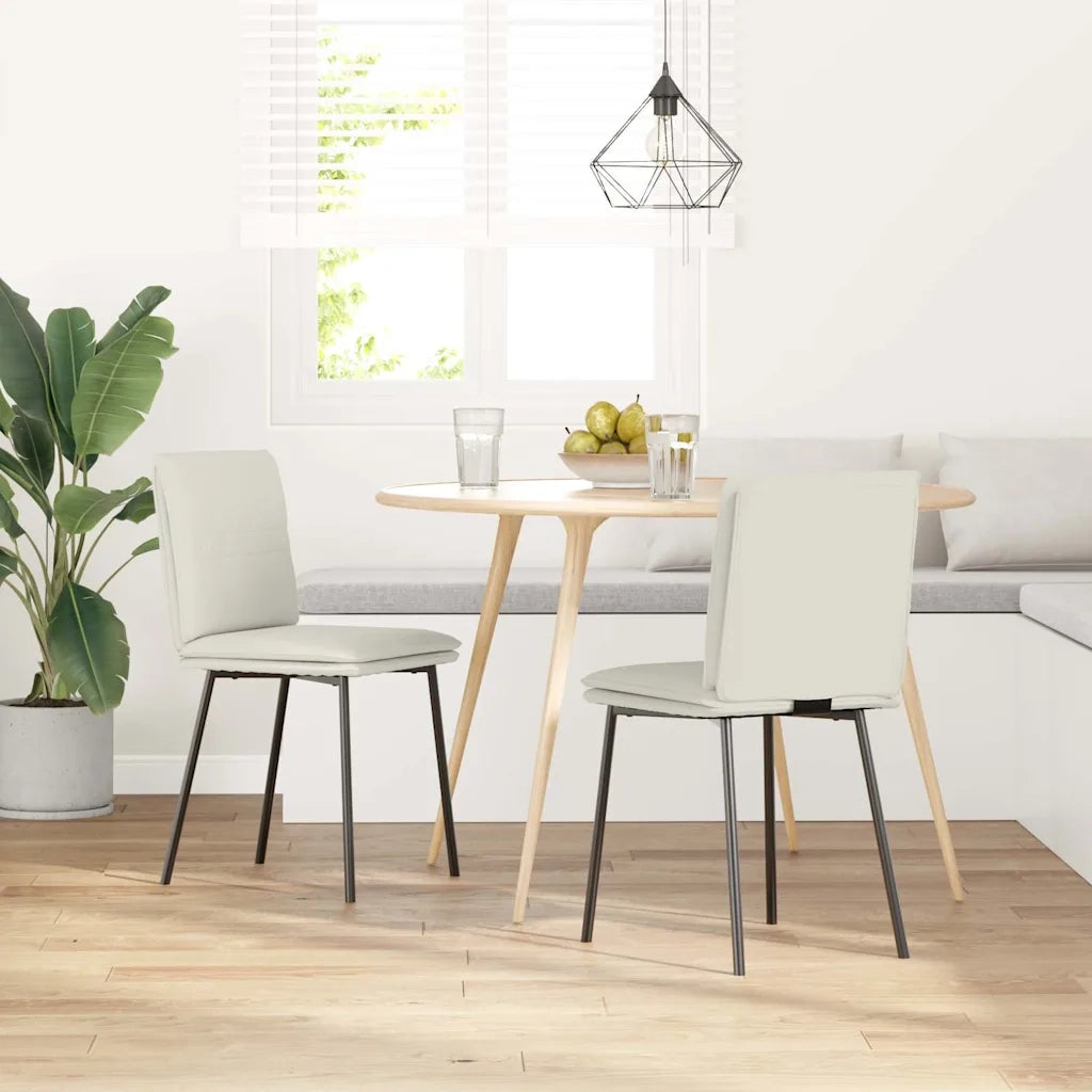 vidaXL Sedie da Pranzo 2 pz Crema in Velluto
