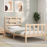 Giroletto con Testiera Single-Struttura Letto in Legno Massello 422494