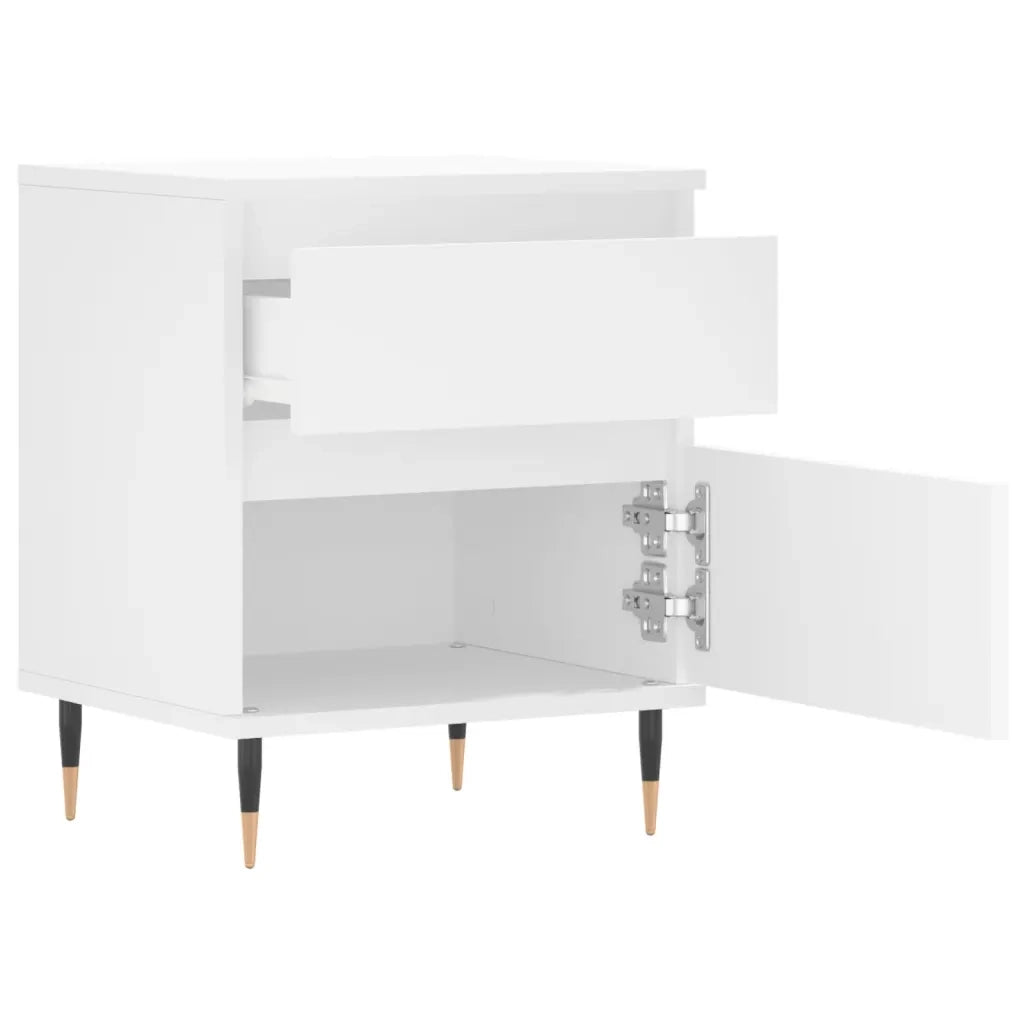 Comodino-Tavolino da notte Bianco 40x35x50 cm in Legno Multistrato 801449