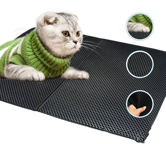 Pavimento per gatti impermeabile - Respirazione con struttura a grana d'api - Disegno a doppia lastra - Materiale EVA duraturo - Materiale morbido - 40x50 cm - Tappeto per animali domestici