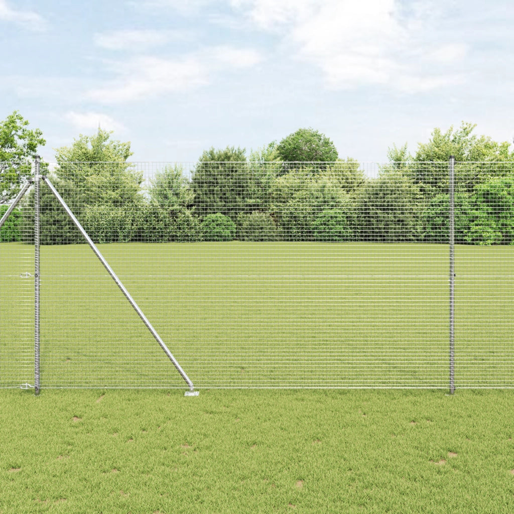 Set di Pali per Recinzione Set di 2 Acciaio zincato 10 x 1.5 m