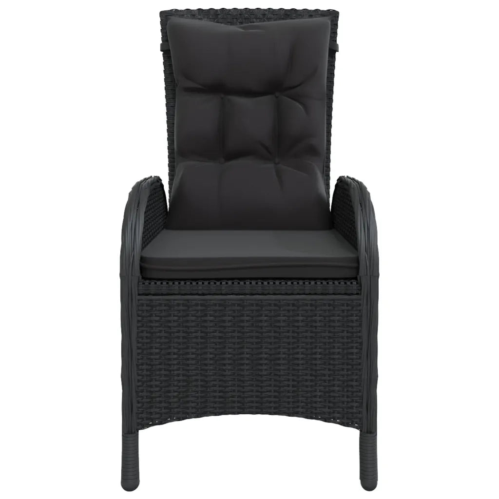 Set da Bistrot per Giardino 3 pz | Set Salotto da Giardino in Polyrattan Nero