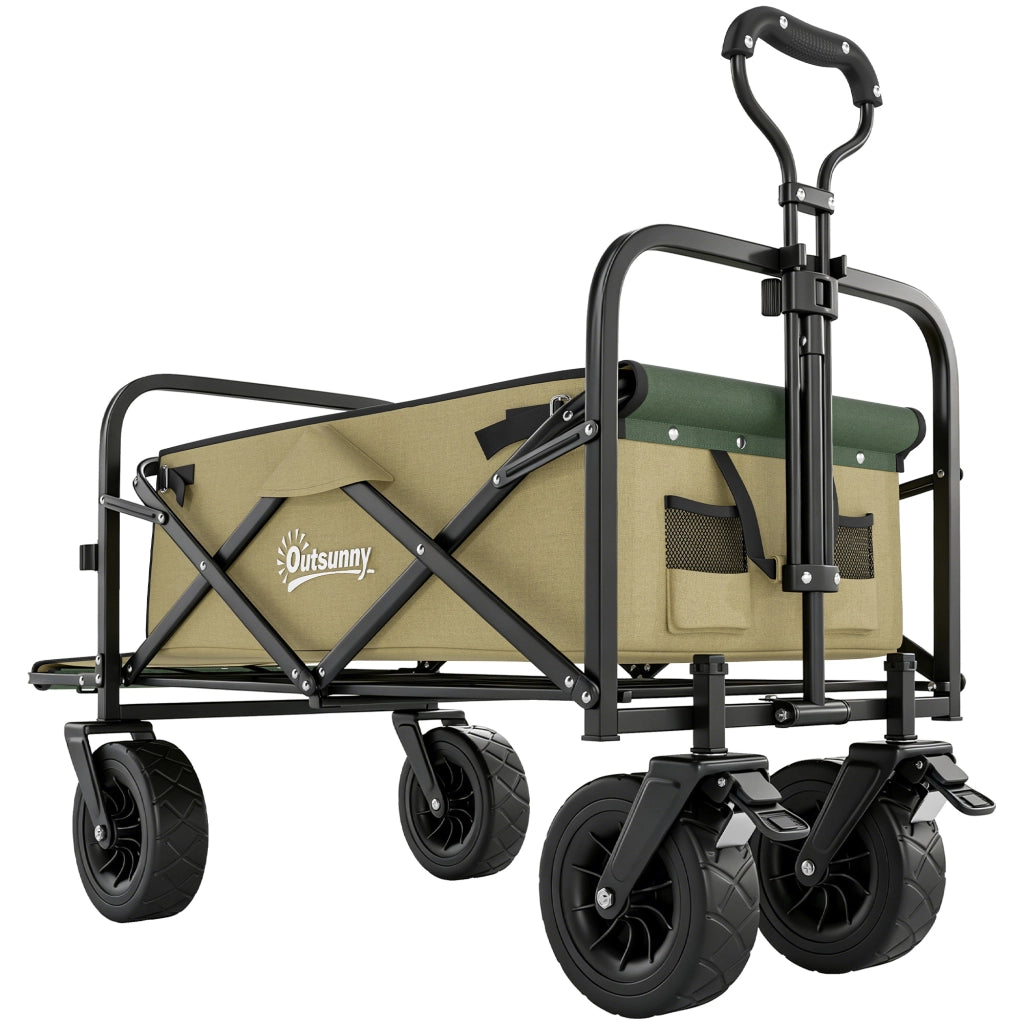 Carrello da Giardino ¨C Minimal ¨C 110L Acciaio Tessuto Oxford Cachi
