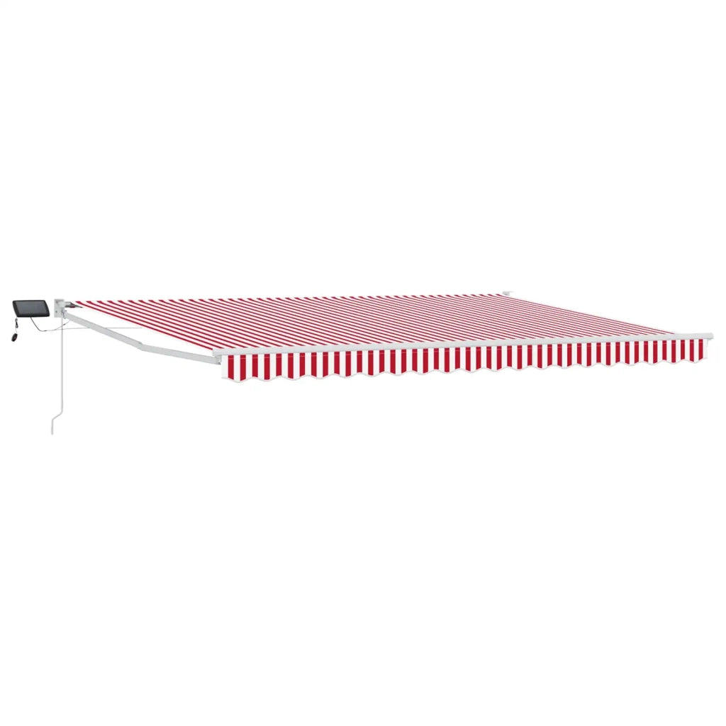 Tenda retrattile manuale con LED Rosso e Bianco 4,5 × 3 m 3419312