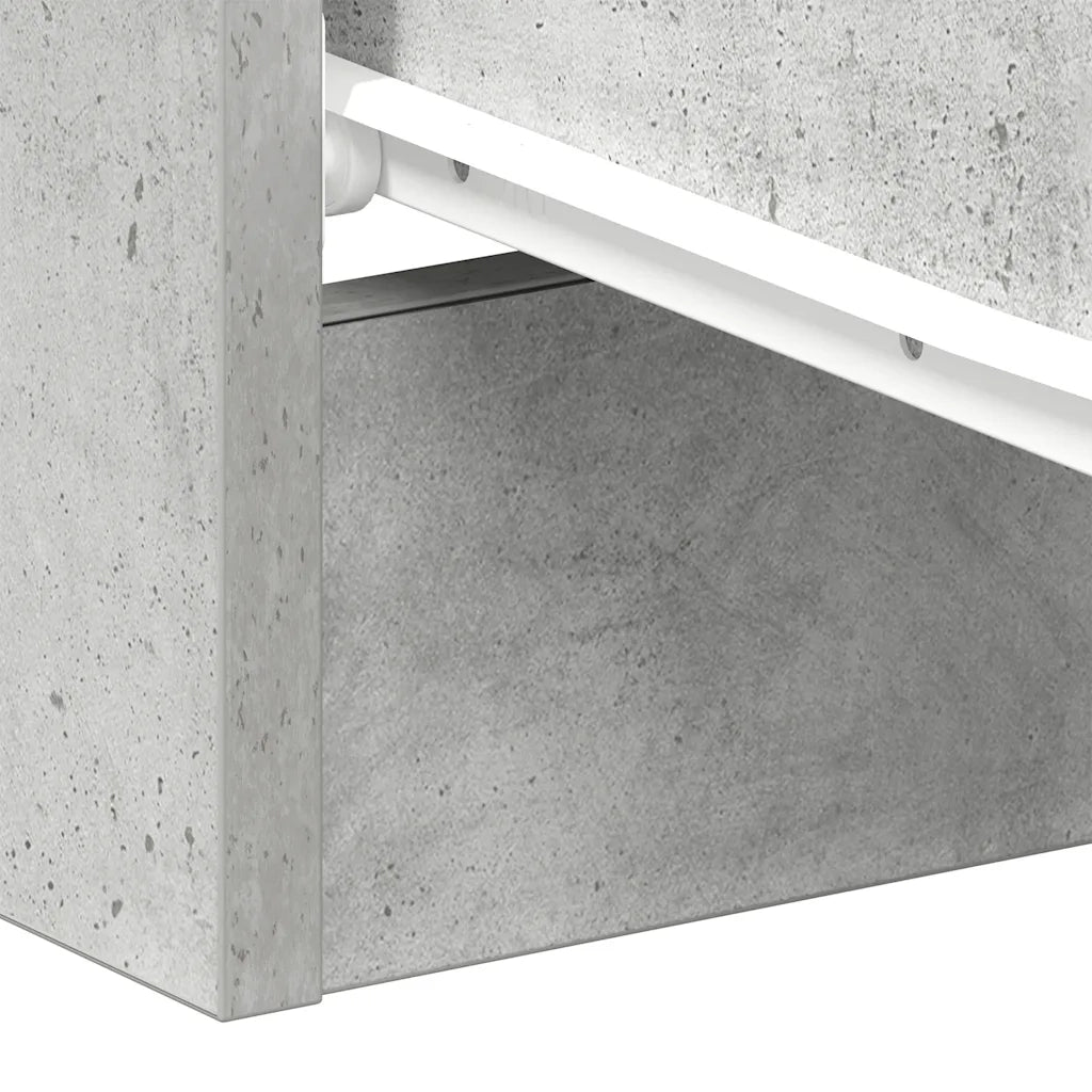 Comodino | Armadio da Notte | Mobiletto da notte Grigio Cemento 38x35x56 cm in Legno Multistrato