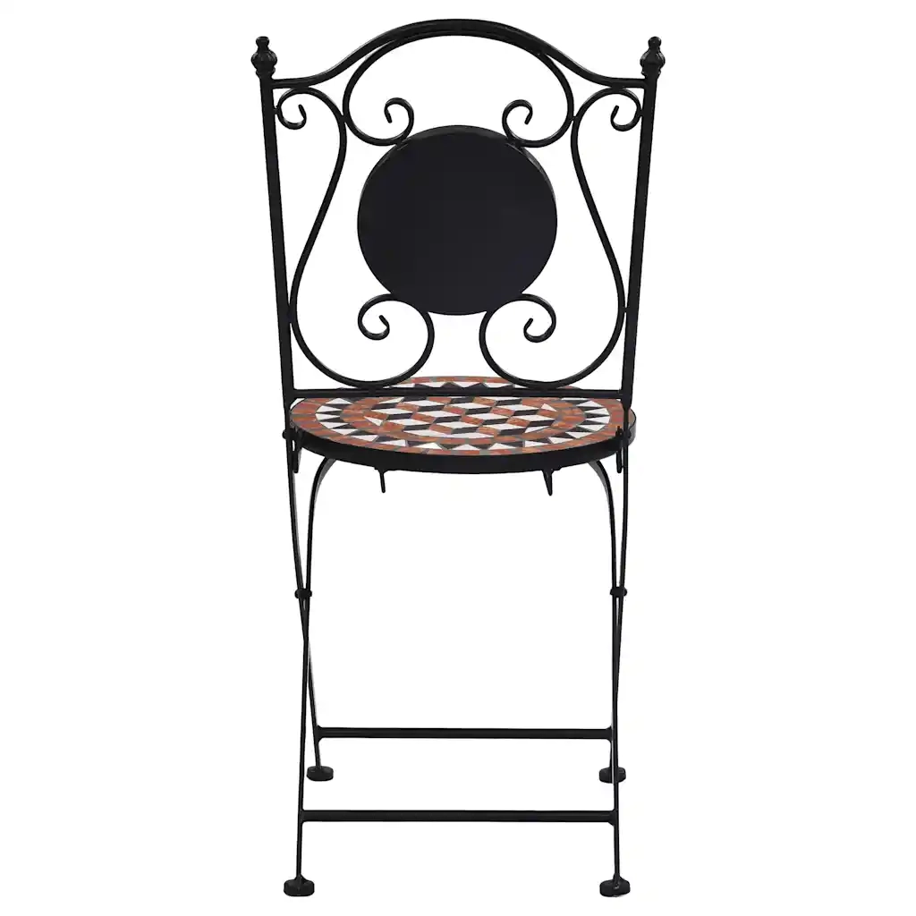 Sedie da Bistrò con Mosaico 2 pz Marroni in Ceramica 46714