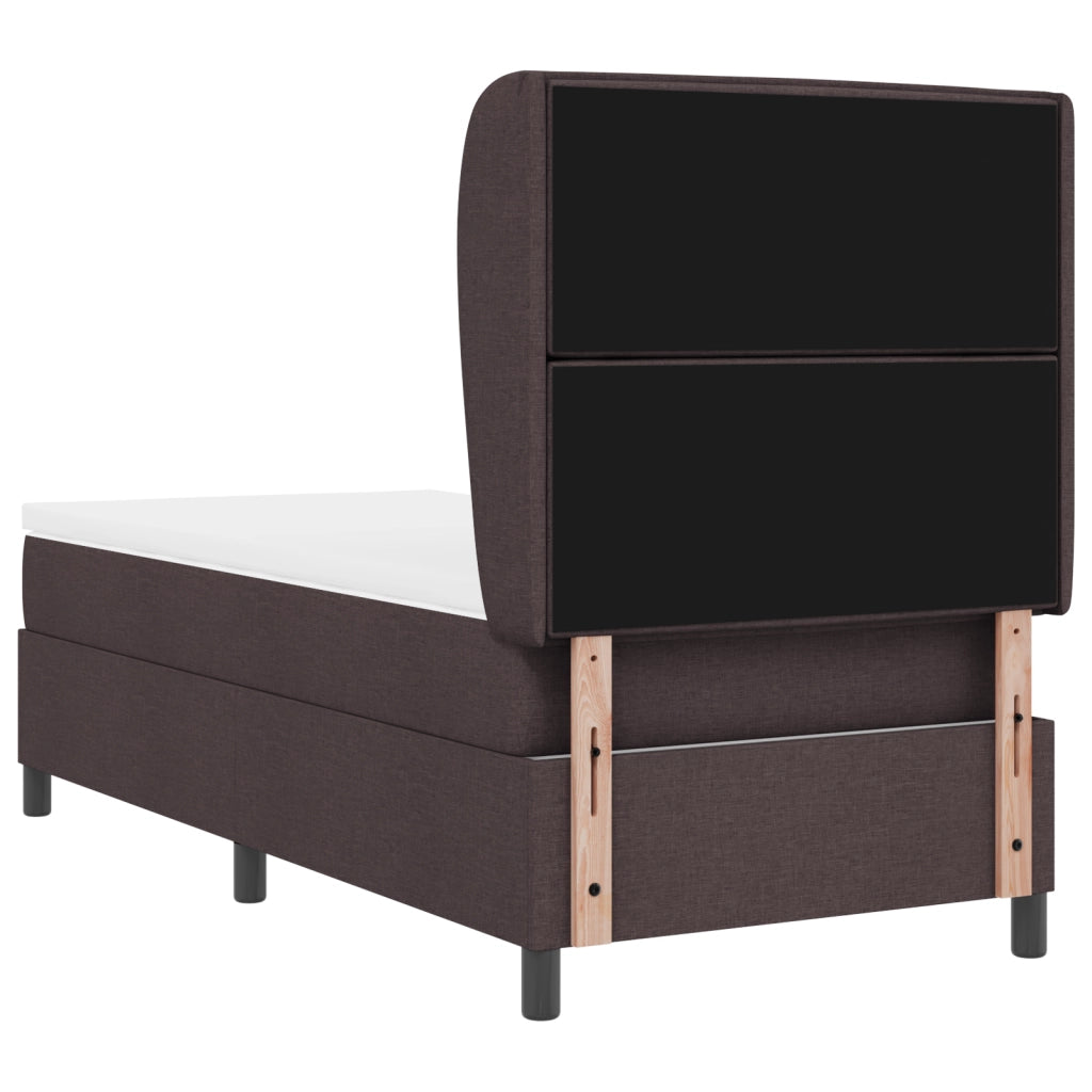 letto a doghe  con materasso marrone scuro 100x200 cm in tessuto