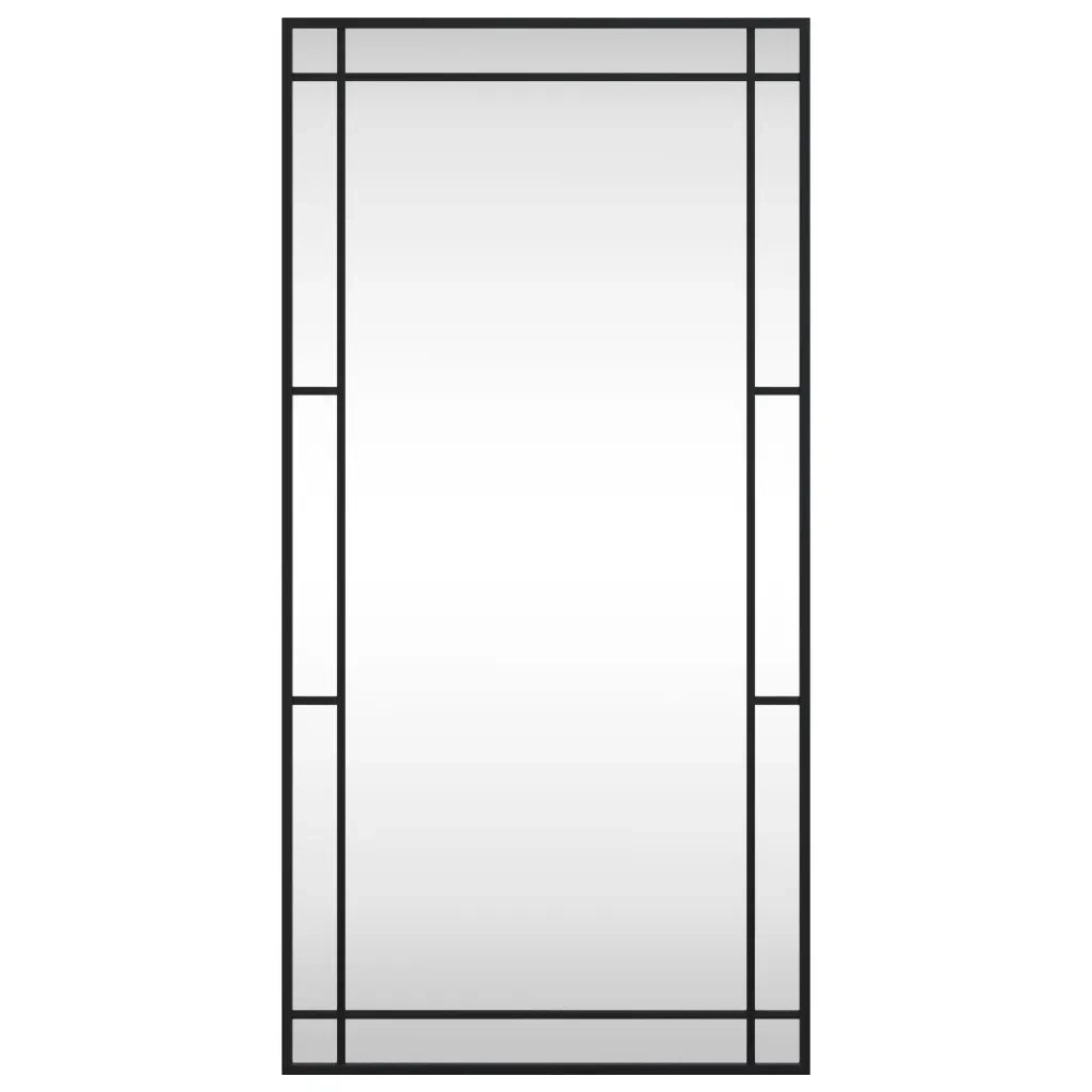 Specchio da Parete-Specchio a muro Nero 50x100 cm Rettangolare in Ferro