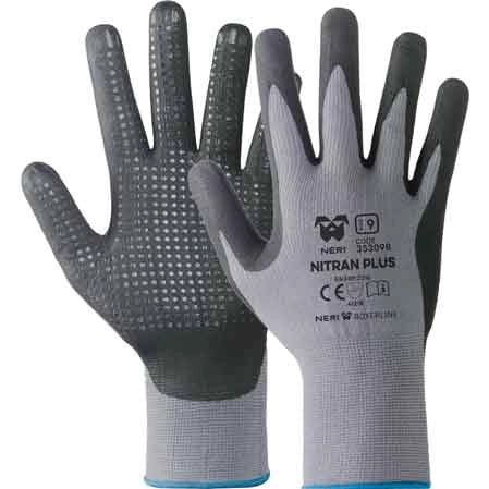 GUANTO PROFESSIONALE PUNTINATO 'NITRAL PLUS' NERI Tg. 9 - 12 paia- NERI