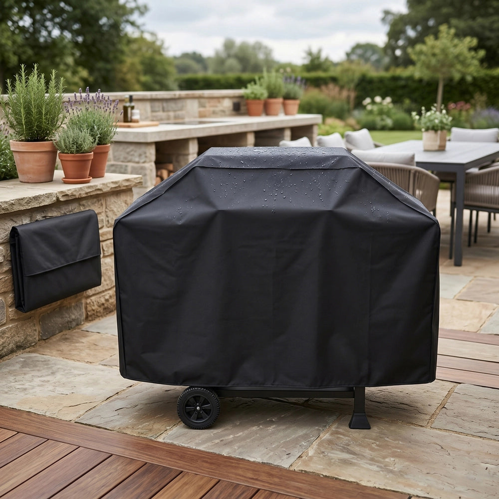 Cover copri barbecue 120 cm modello Dallas 4 fuochi, nero