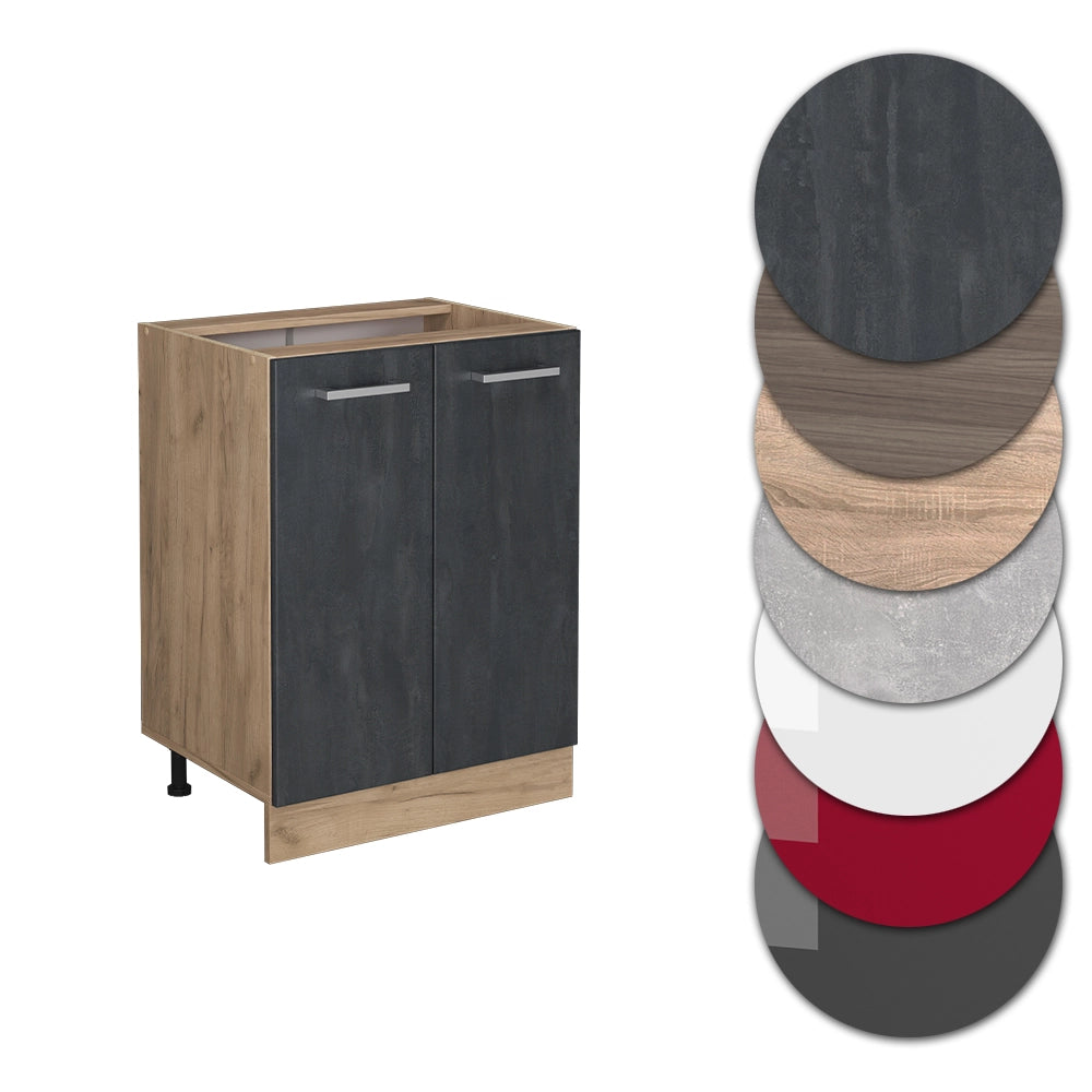 Mobiletto base cucina R-Line Calce nera/Rovere dorato 60 cm PL Rovere Vicco