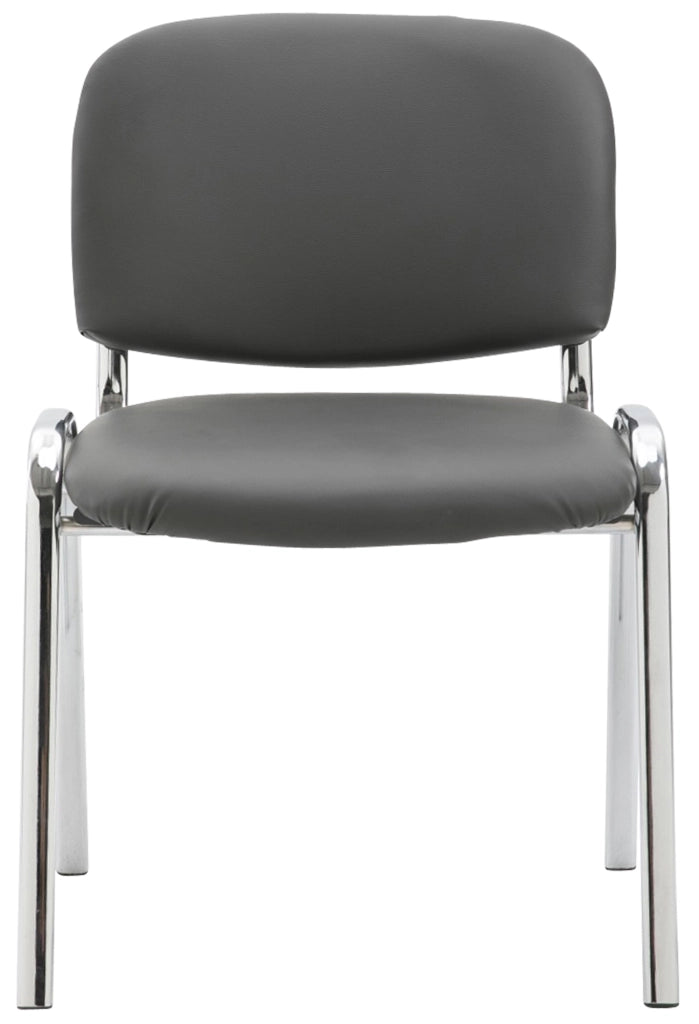 Sedia ospite impilabile KEN in similpelle grigio