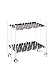 Carrello da cucina pieghevole bianco con ruote BAUHAUS 2 ripiani