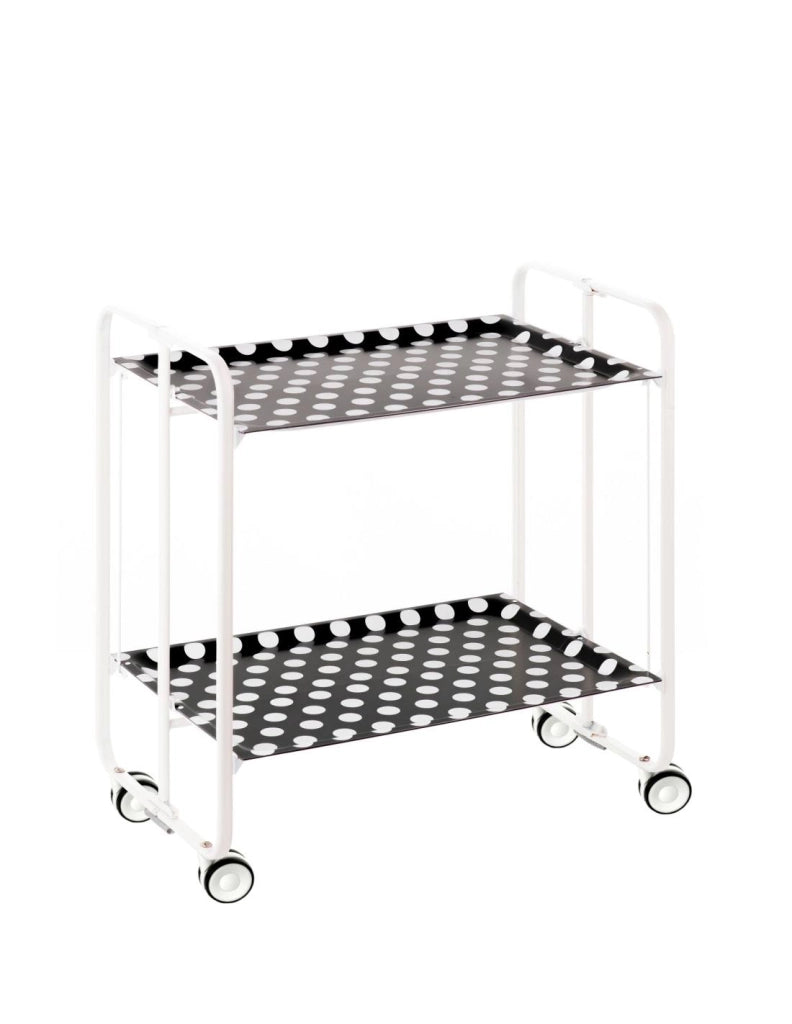 Carrello da cucina pieghevole bianco con ruote BAUHAUS 2 ripiani