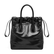 Borsa da donna vintage Song in pelle di vacchetta nera