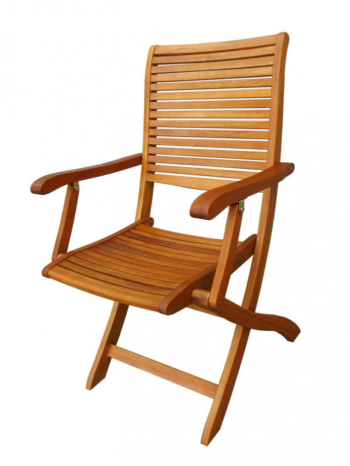 Sedia da Giardino Riviera con Braccioli 55x64x94 h cm in Legno Marrone