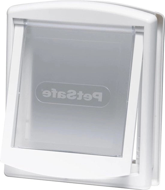 Porta per Animali di Dimensioni Piccole - 2 Modalità di Accesso - Pannello di Chiusura Resistente - Bianco (S)