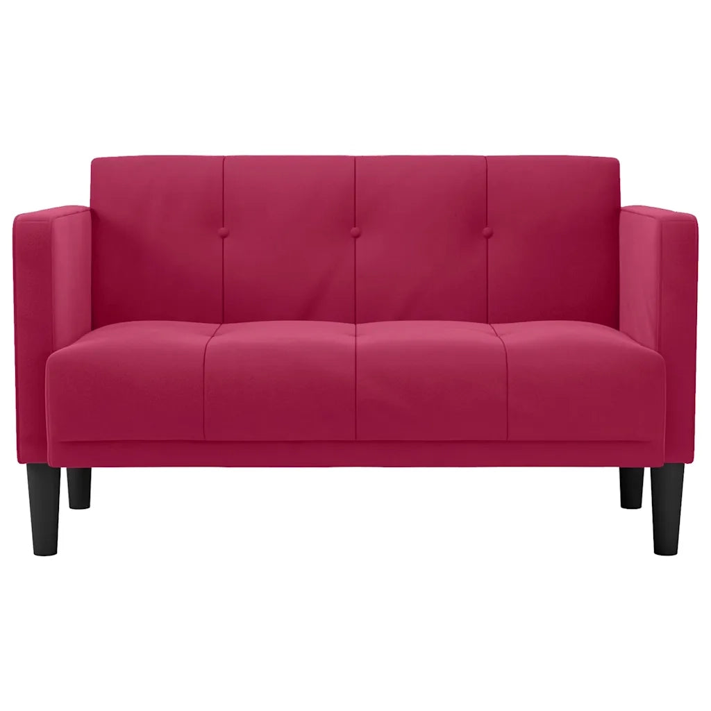 Divano Divanetto Rosso Vino 111 cm in Velluto 4100573