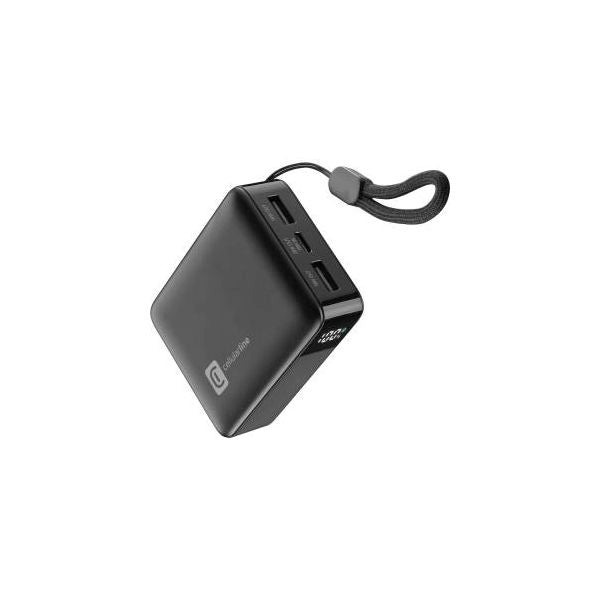 Cellularline powerbank telco 10000mah lcd fast 20w 2 usb-c/ 1 usb-a - PBTELDISPL10000K