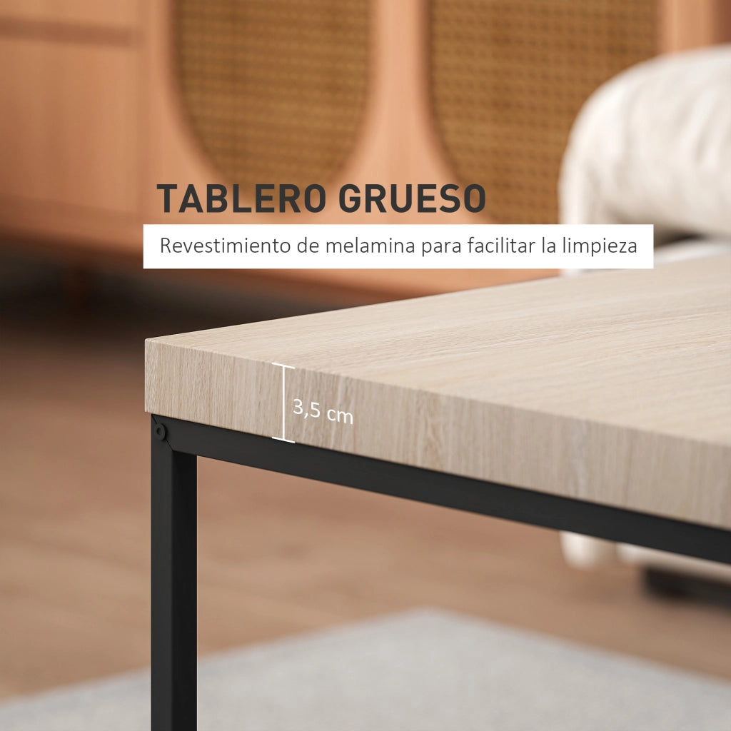 Tavolino da caff¨¨ nido moderno ¨C zephmum ¨C rovere, acciaio