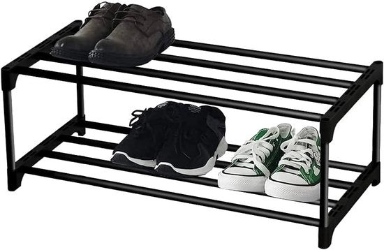 Scaffale per scarpe a 2 piani, adatto per 6 pair di scarpe con trattamento anticorrosione - stivale (2 livelli)