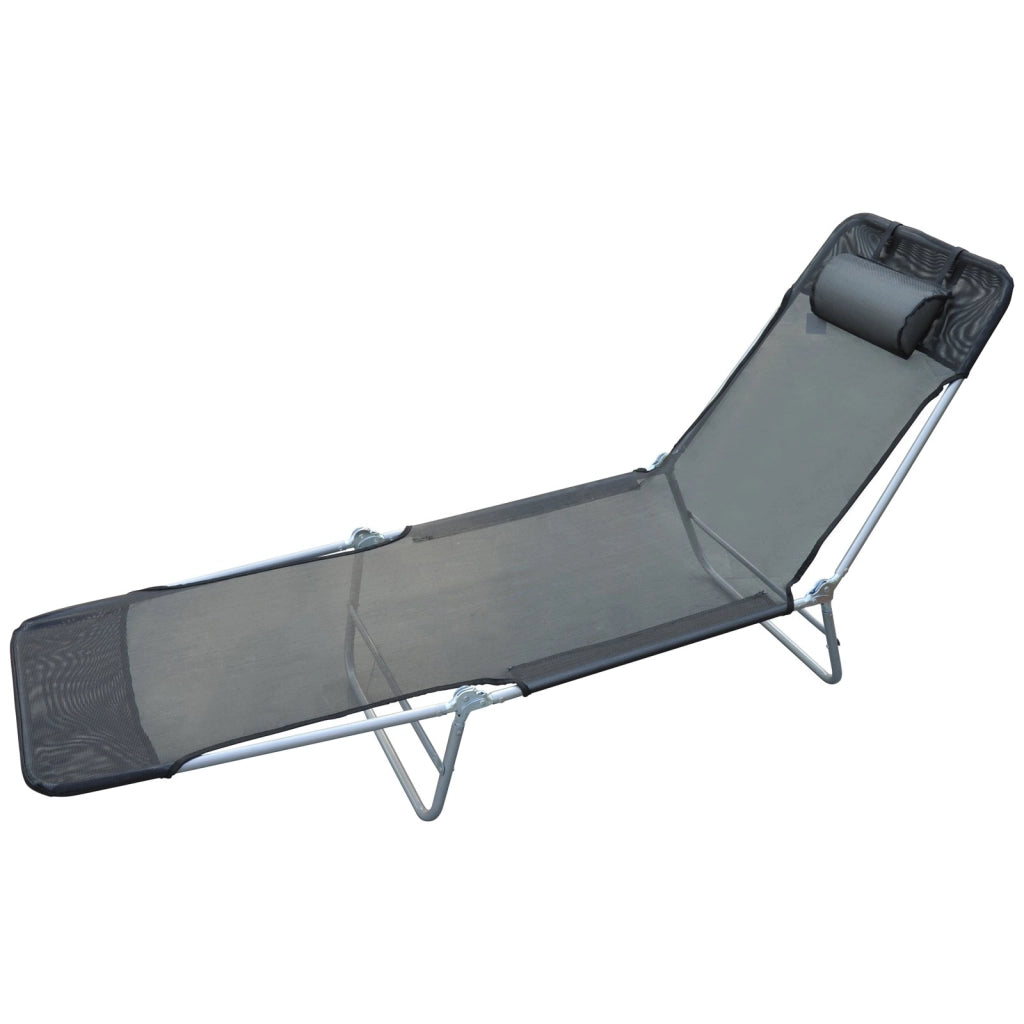 EasyComfort Lettino Prendisole Pieghevole con Schienale Reclinabile e Cuscino, 182x56x24.5cm